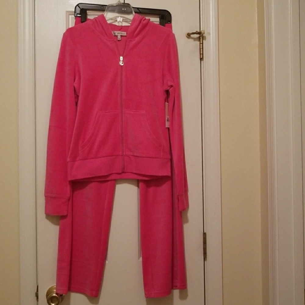 Juicy Couture Pink Velour Jogging Pants and Jacket